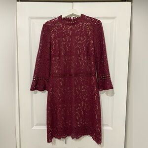 OASIS Burgandy Lace Dress